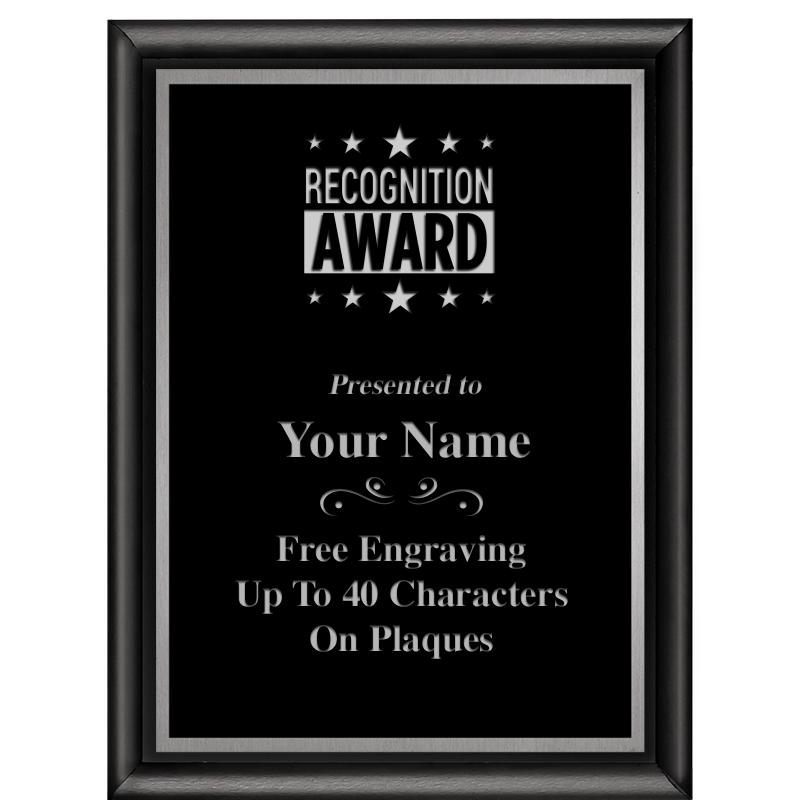 6"X8" CLASSIC BLK SHINY PLQ SV