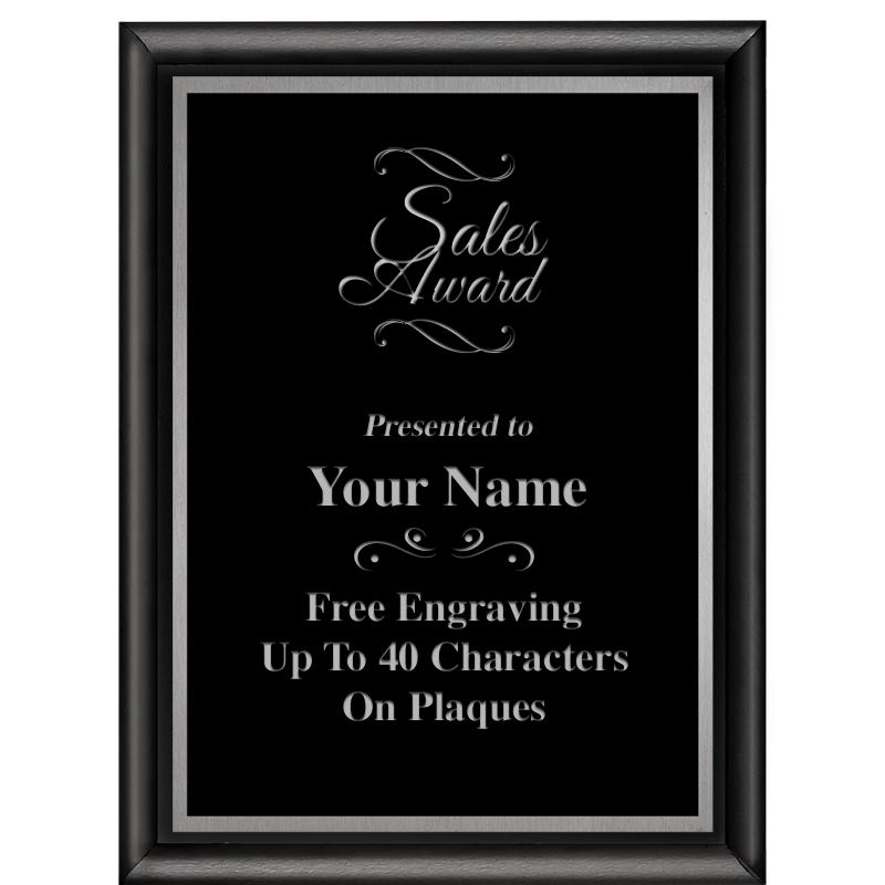 6"X8" CLASSIC BLK SHINY PLQ SV