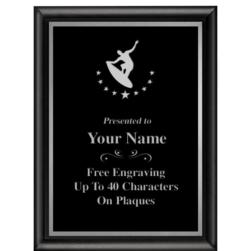 6"X8" CLASSIC BLK SHINY PLQ SV