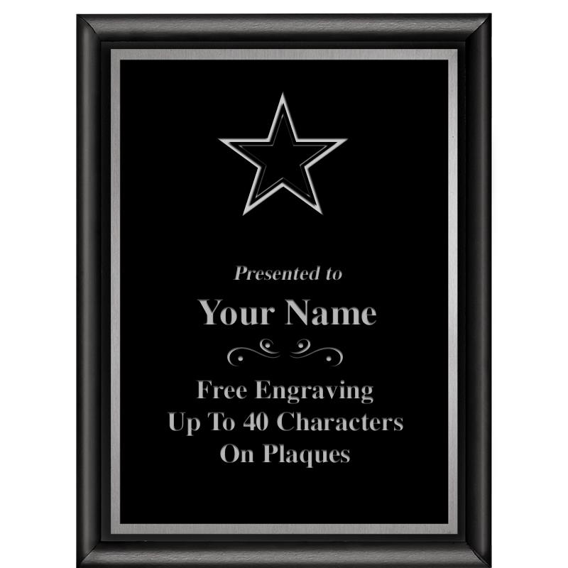 6"X8" CLASSIC BLK SHINY PLQ SV