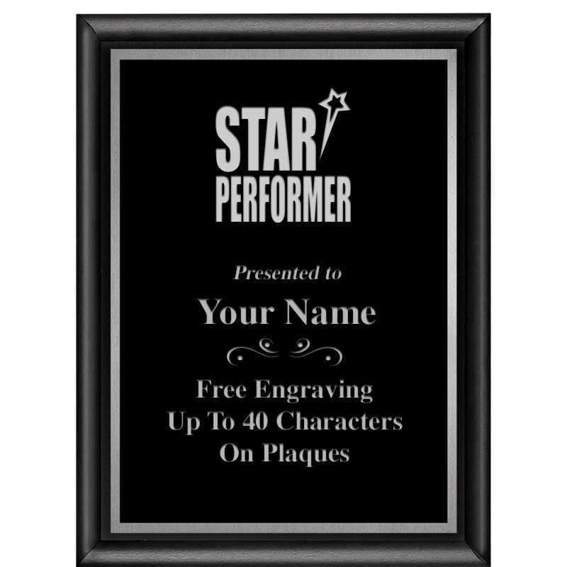 6"X8" CLASSIC BLK SHINY PLQ SV