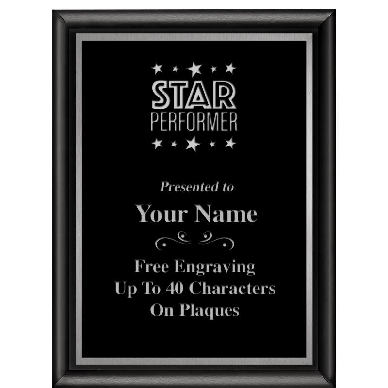 6"X8" CLASSIC BLK SHINY PLQ SV