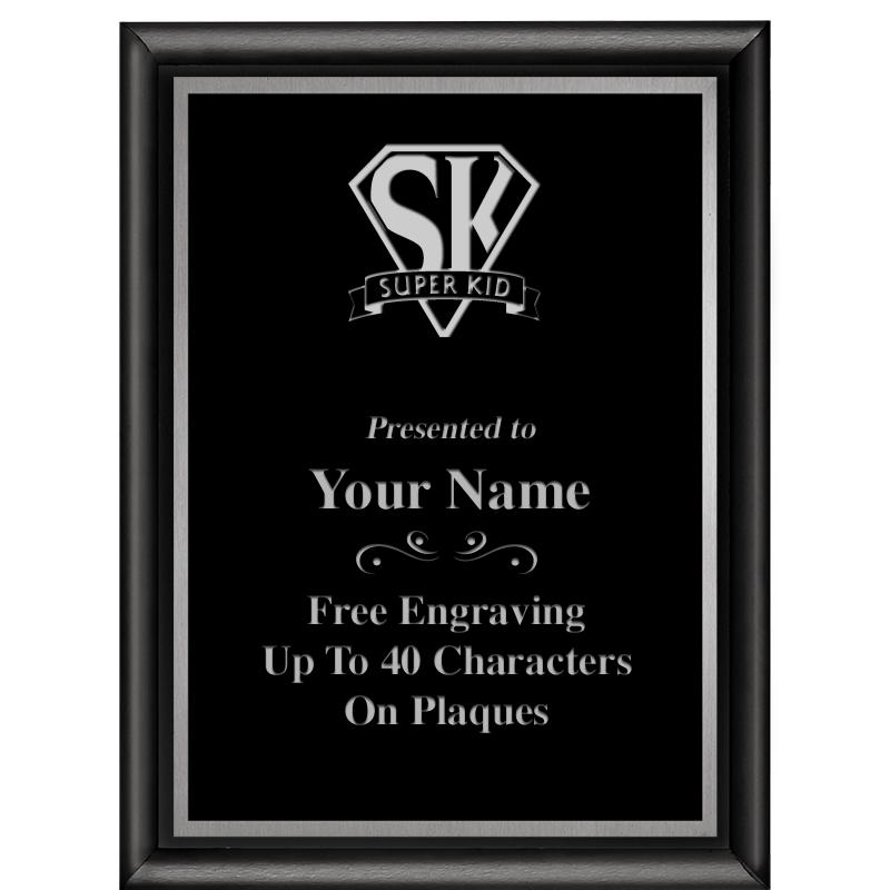 6"X8" CLASSIC BLK SHINY PLQ SV