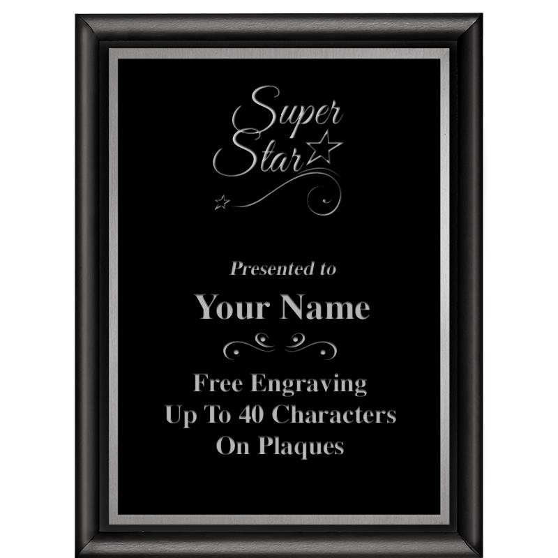 6"X8" CLASSIC BLK SHINY PLQ SV