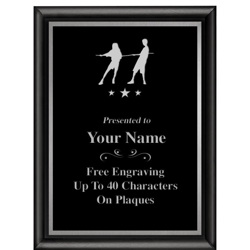 6"X8" CLASSIC BLK SHINY PLQ SV