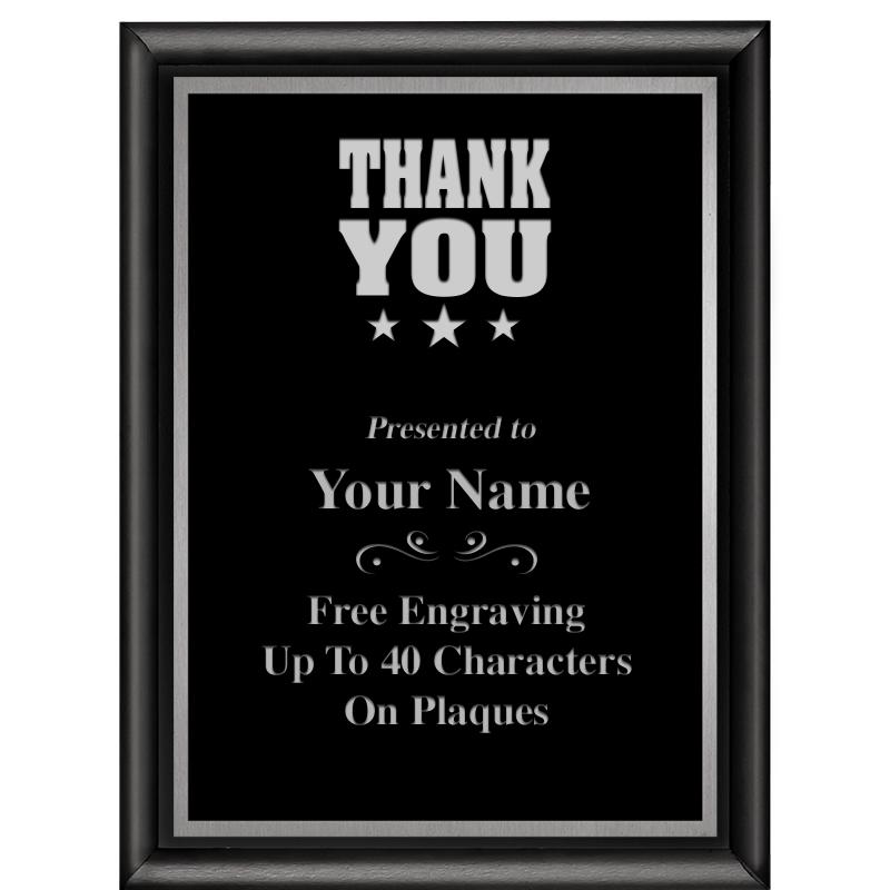 6"X8" CLASSIC BLK SHINY PLQ SV