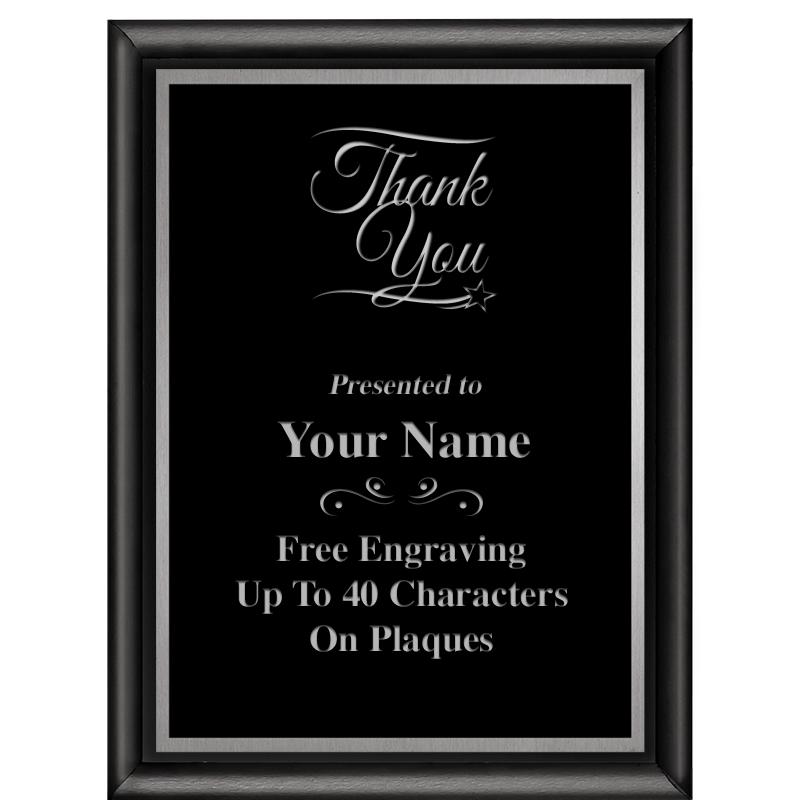 6"X8" CLASSIC BLK SHINY PLQ SV