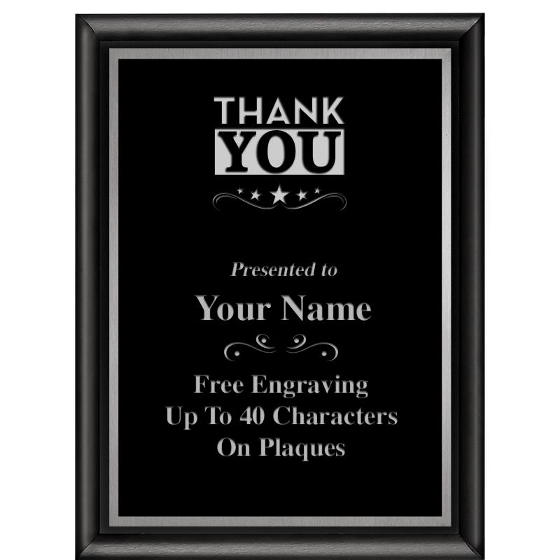 6"X8" CLASSIC BLK SHINY PLQ SV