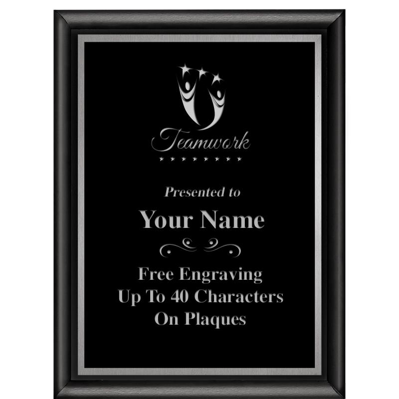 6"X8" CLASSIC BLK SHINY PLQ SV