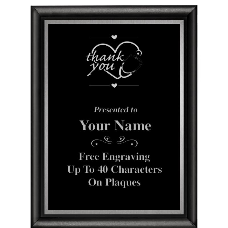 6"X8" CLASSIC BLK SHINY PLQ SV