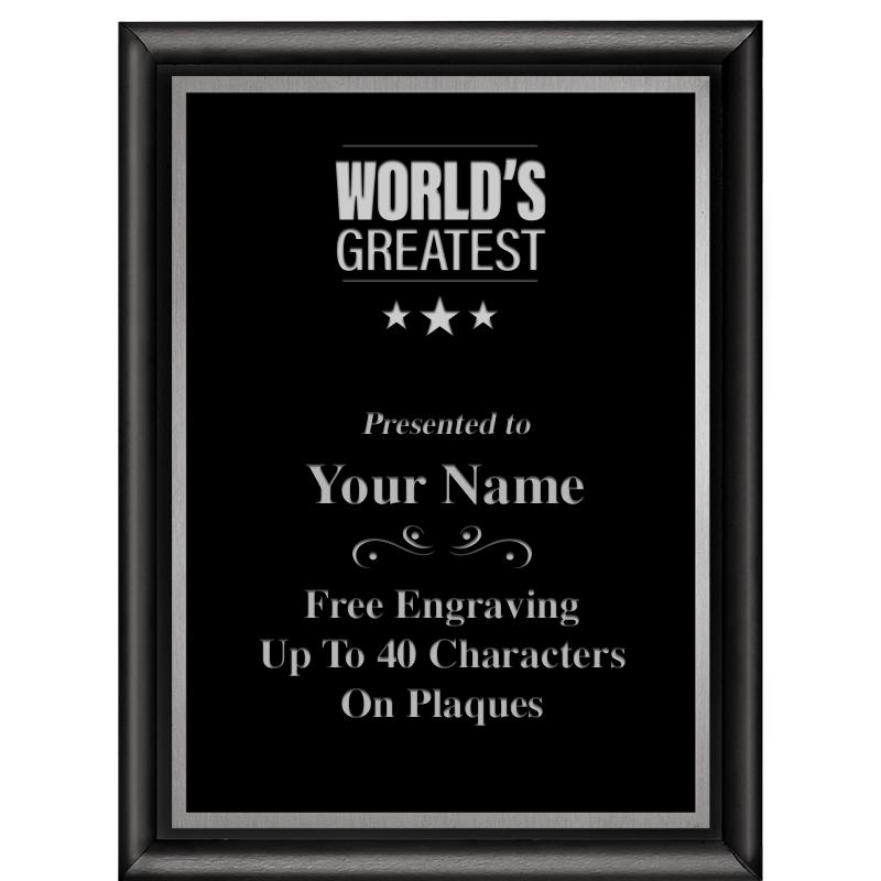 6"X8" CLASSIC BLK SHINY PLQ SV