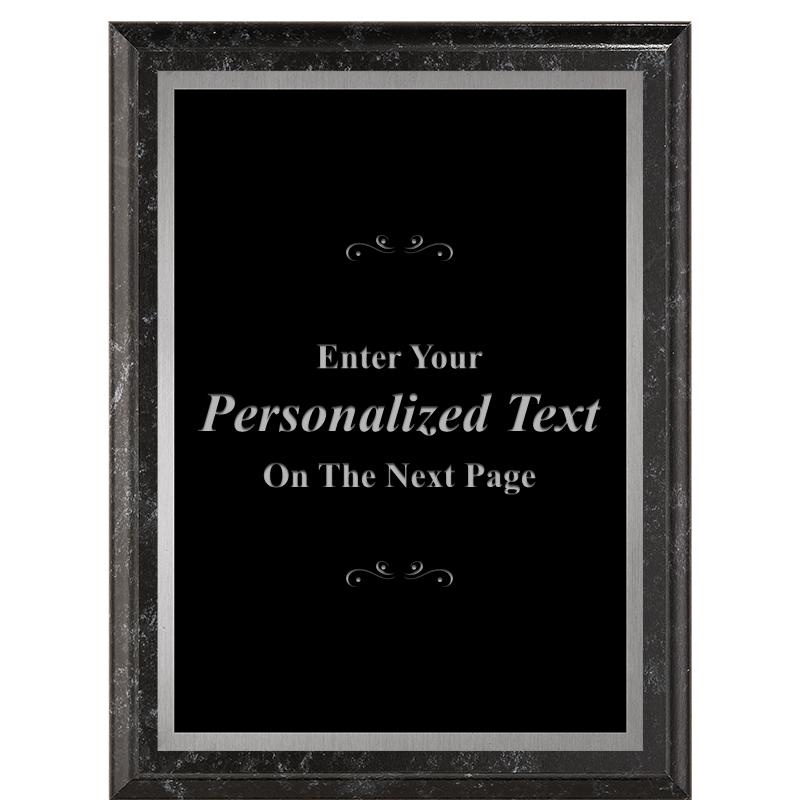 6X8 BLACK MARBLEIZED PLAQUE SV