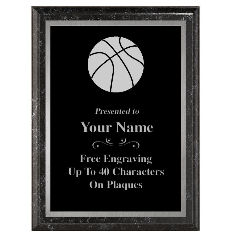 6X8 BLACK MARBLEIZED PLAQUE SV