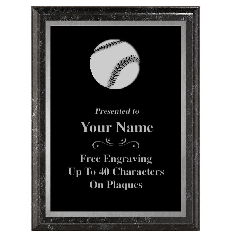 6X8 BLACK MARBLEIZED PLAQUE SV