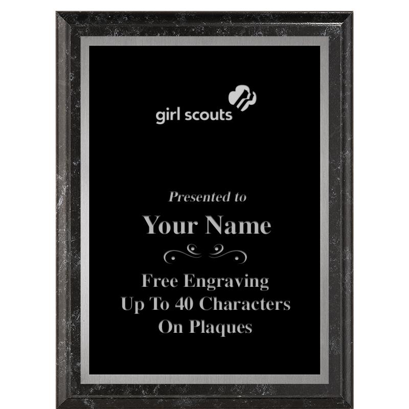 6X8 BLACK MARBLEIZED PLAQUE SV