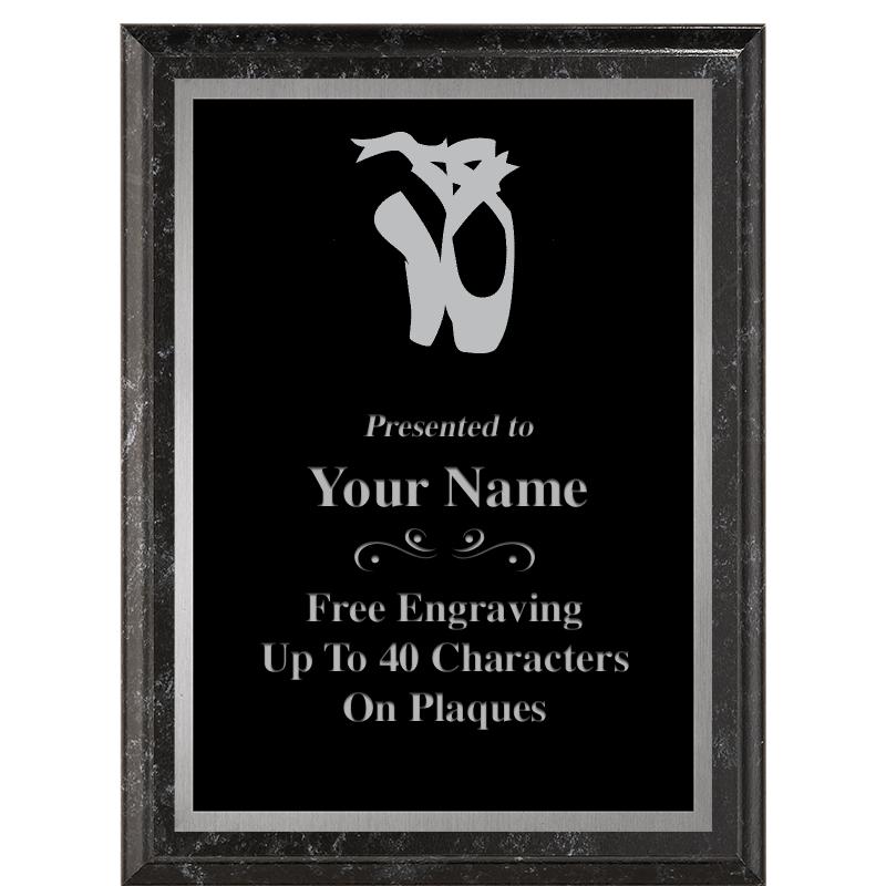 6X8 BLACK MARBLEIZED PLAQUE SV