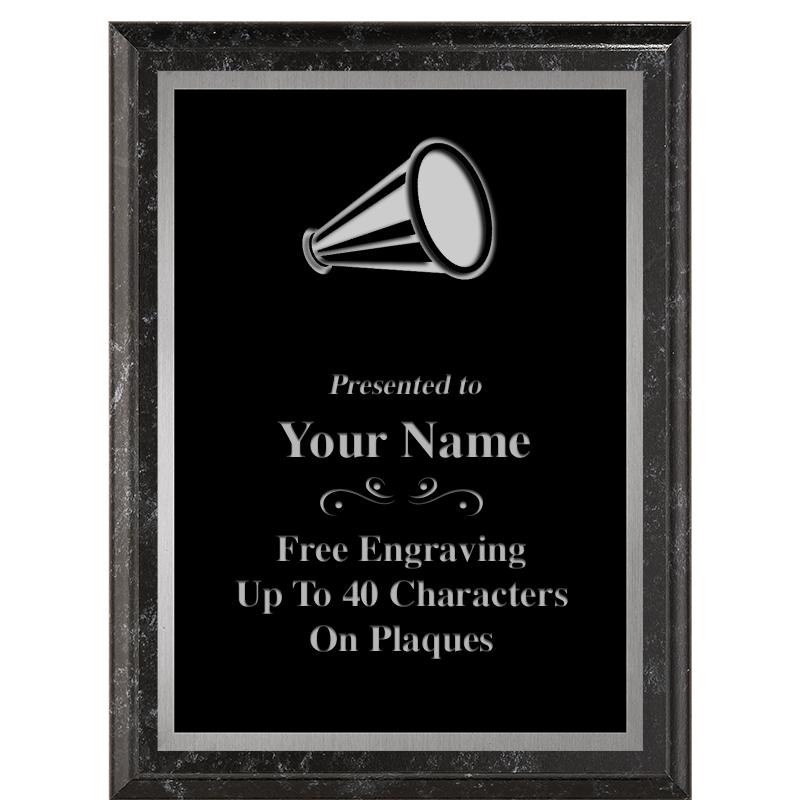 6X8 BLACK MARBLEIZED PLAQUE SV