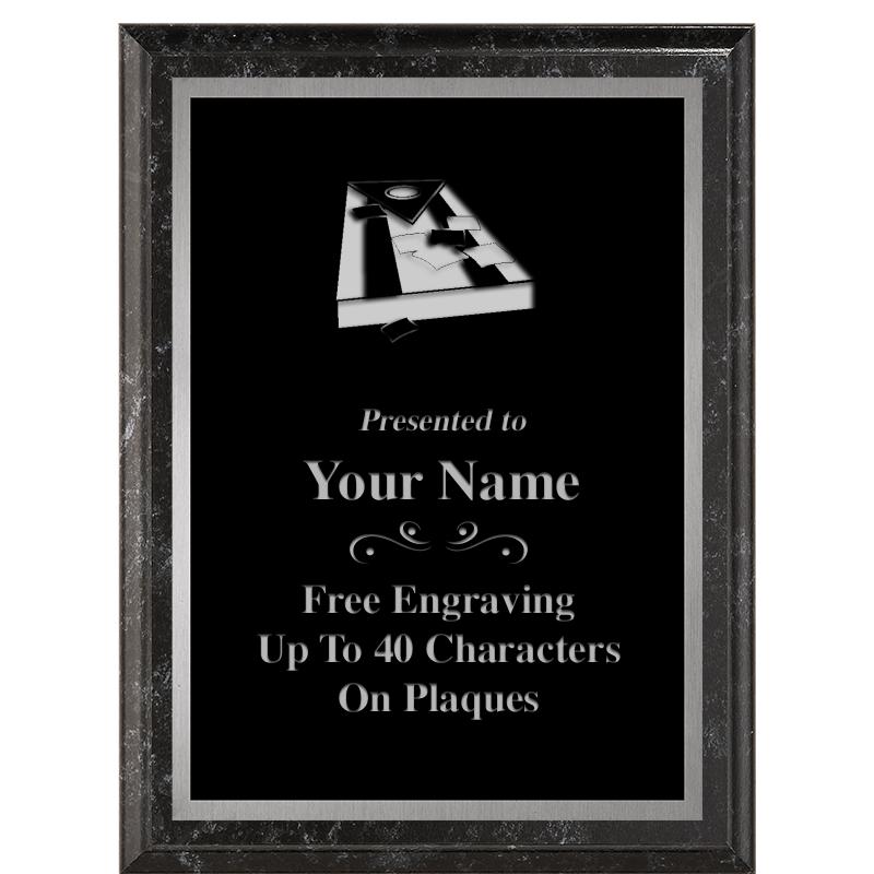 6X8 BLACK MARBLEIZED PLAQUE SV