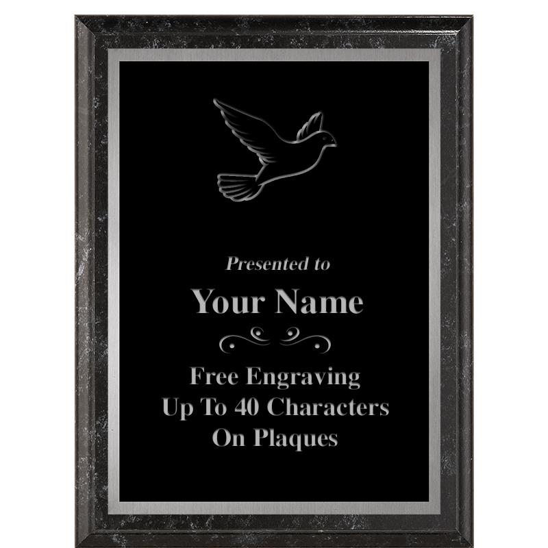 6X8 BLACK MARBLEIZED PLAQUE SV