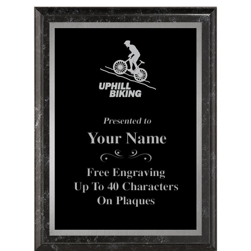 6X8 BLACK MARBLEIZED PLAQUE SV