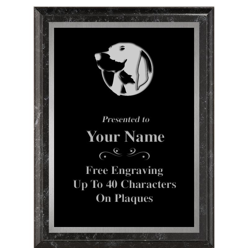 6X8 BLACK MARBLEIZED PLAQUE SV