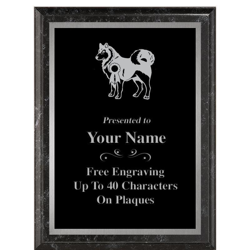 6X8 BLACK MARBLEIZED PLAQUE SV