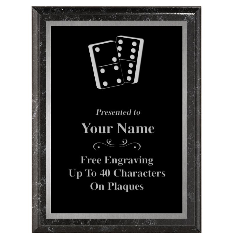 6X8 BLACK MARBLEIZED PLAQUE SV