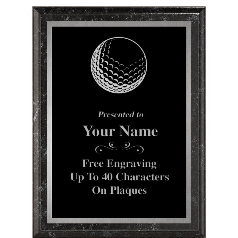 6X8 BLACK MARBLEIZED PLAQUE SV