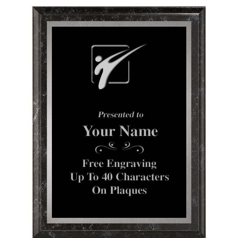 6X8 BLACK MARBLEIZED PLAQUE SV