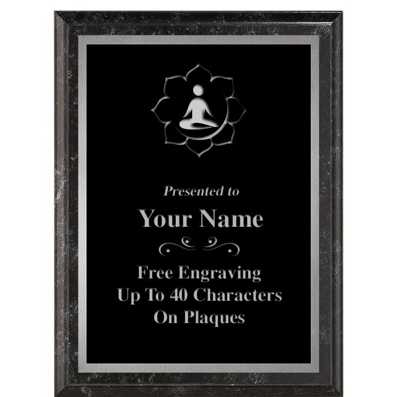 6X8 BLACK MARBLEIZED PLAQUE SV