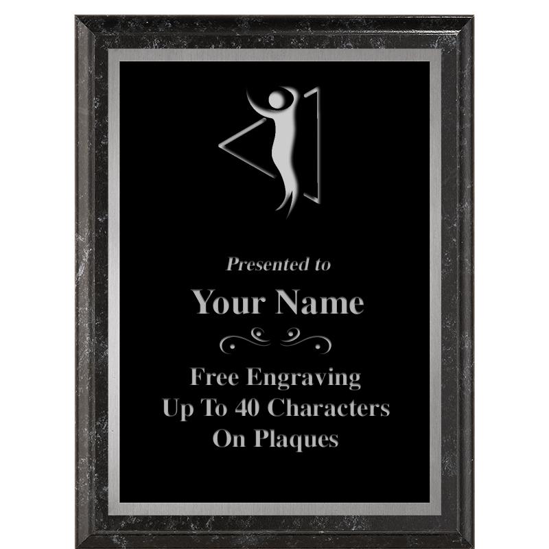 6X8 BLACK MARBLEIZED PLAQUE SV