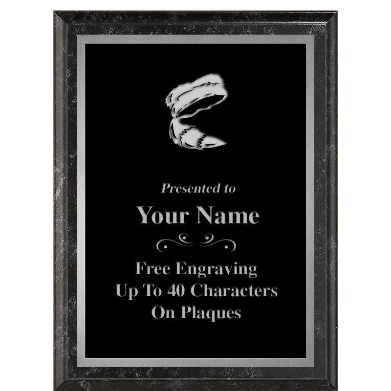 6X8 BLACK MARBLEIZED PLAQUE SV