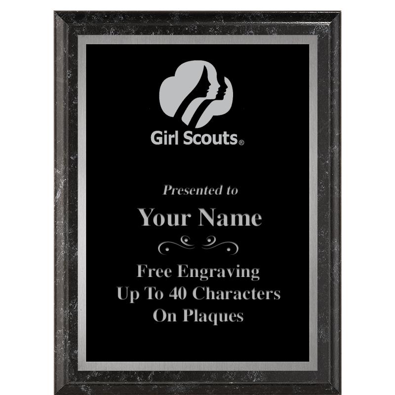 6X8 BLACK MARBLEIZED PLAQUE SV