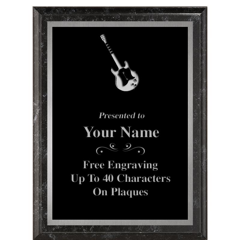 6X8 BLACK MARBLEIZED PLAQUE SV