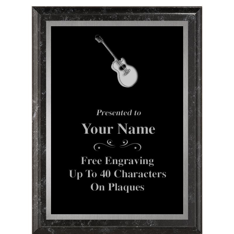 6X8 BLACK MARBLEIZED PLAQUE SV