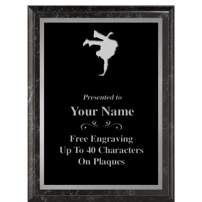 6X8 BLACK MARBLEIZED PLAQUE SV