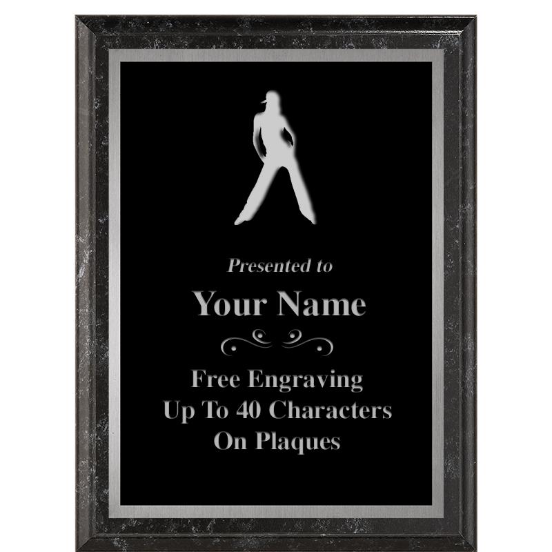 6X8 BLACK MARBLEIZED PLAQUE SV