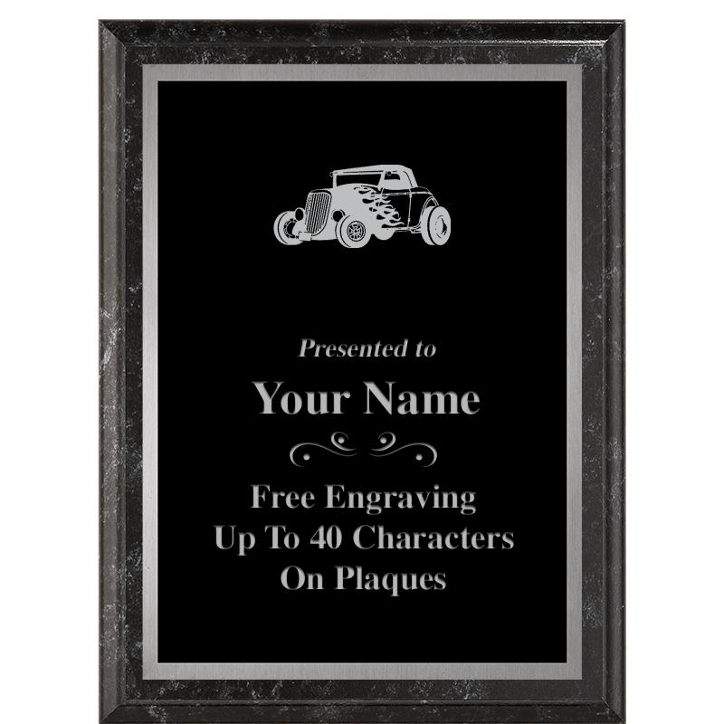 6X8 BLACK MARBLEIZED PLAQUE SV