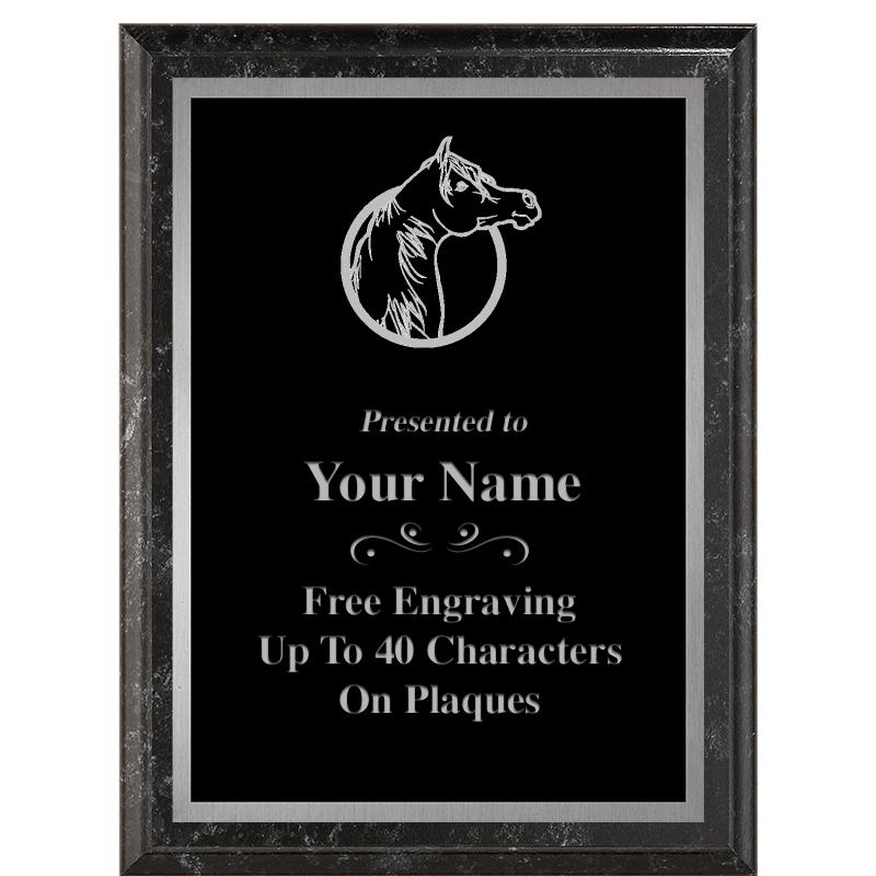 6X8 BLACK MARBLEIZED PLAQUE SV