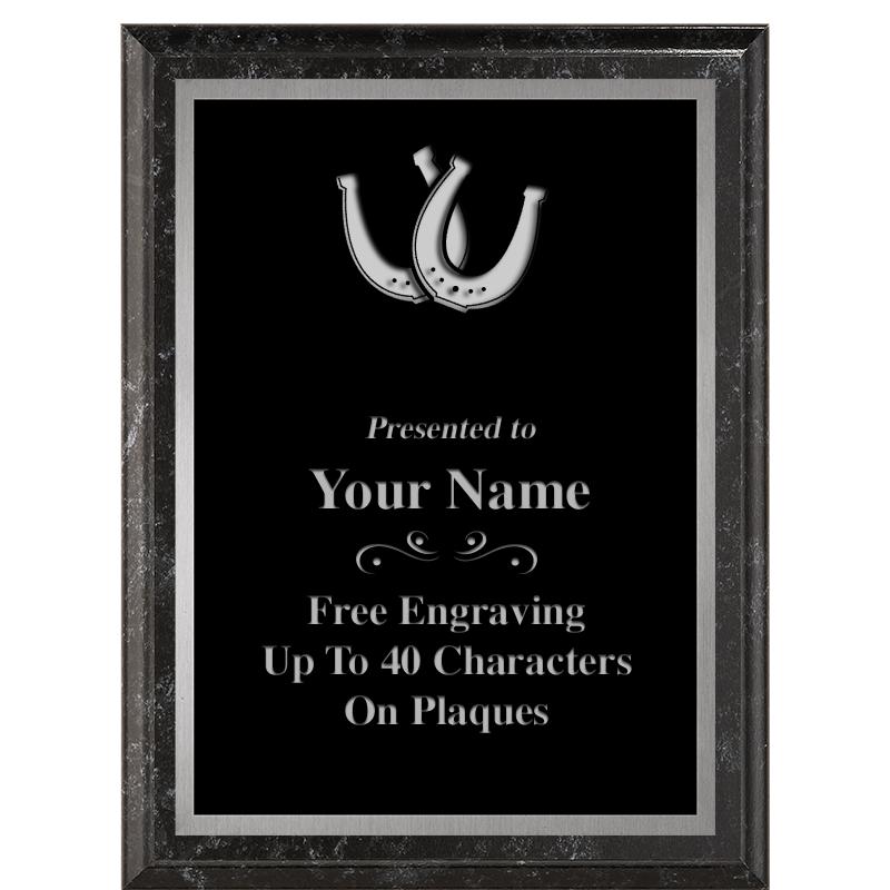 6X8 BLACK MARBLEIZED PLAQUE SV