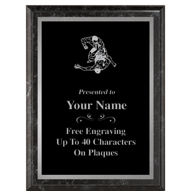 6X8 BLACK MARBLEIZED PLAQUE SV