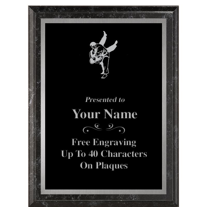 6X8 BLACK MARBLEIZED PLAQUE SV