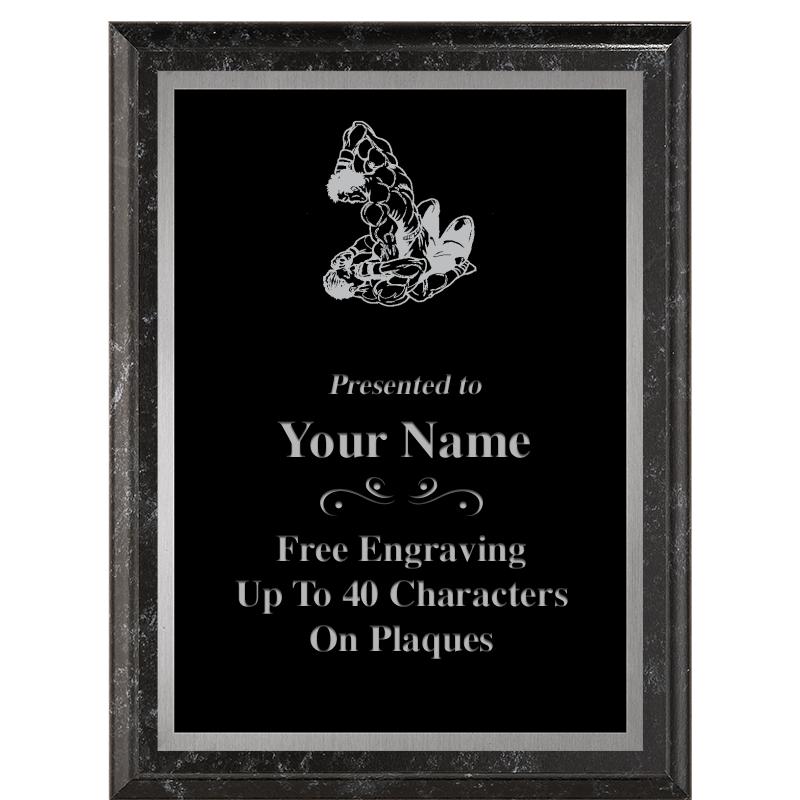 6X8 BLACK MARBLEIZED PLAQUE SV