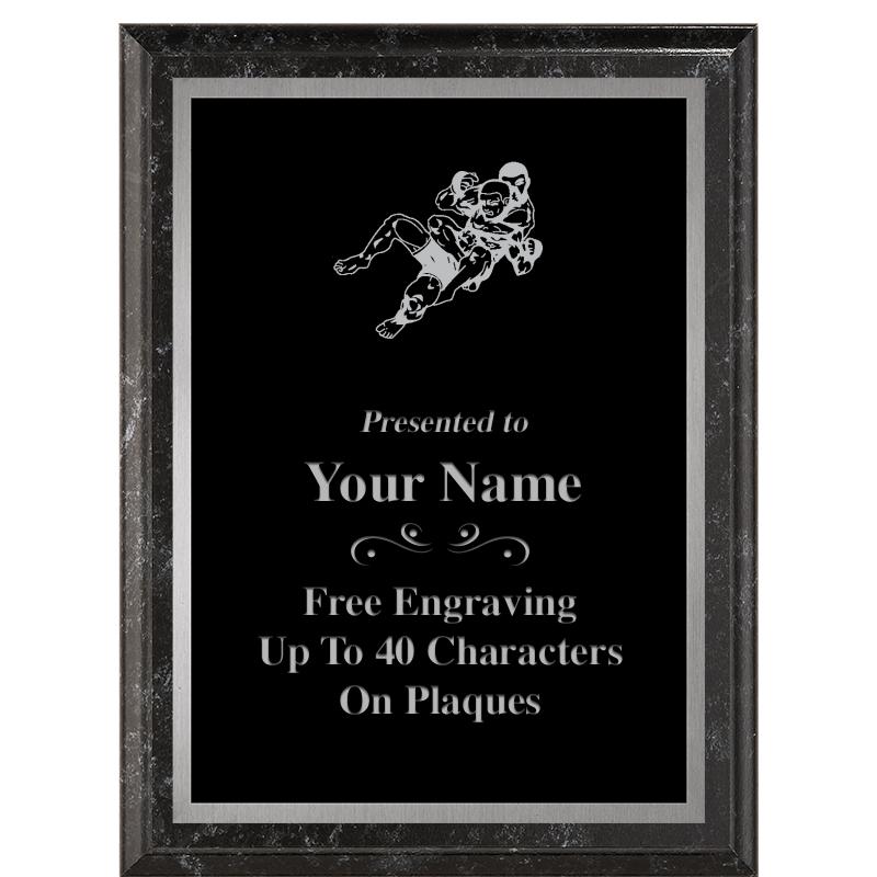 6X8 BLACK MARBLEIZED PLAQUE SV