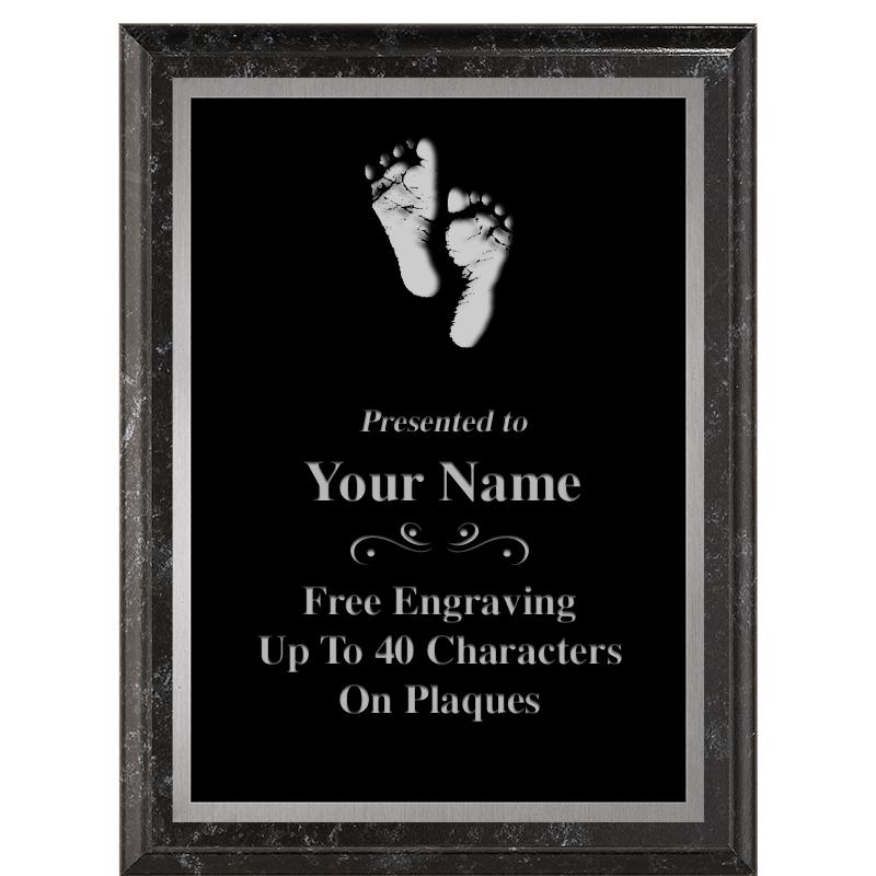 6X8 BLACK MARBLEIZED PLAQUE SV