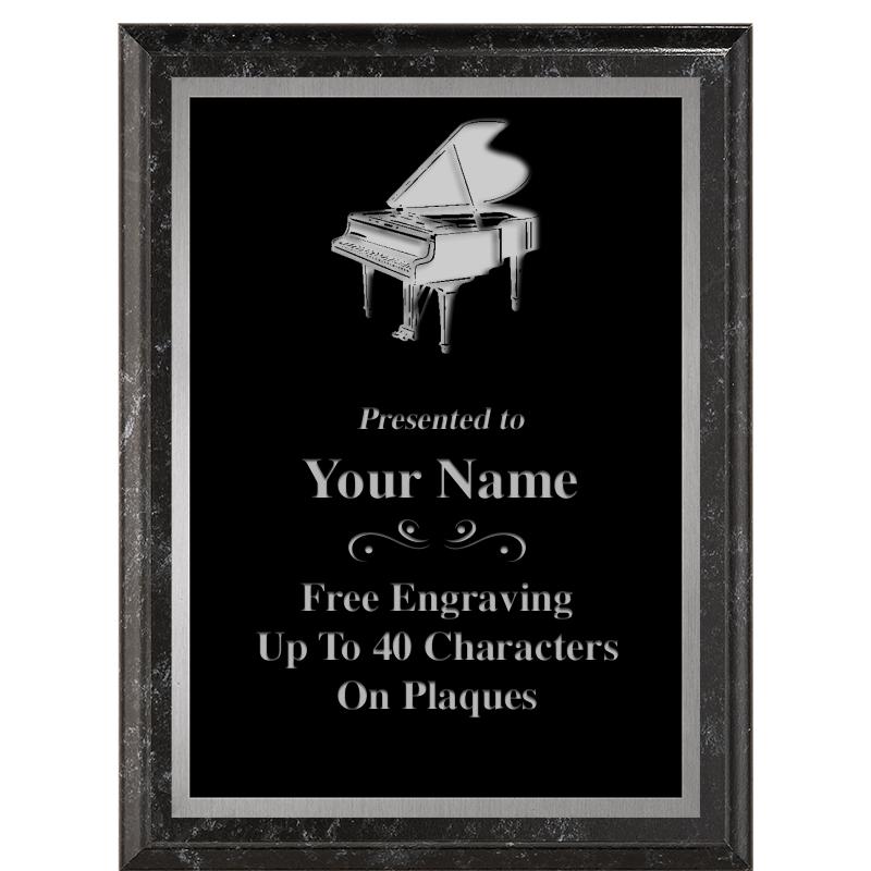 6X8 BLACK MARBLEIZED PLAQUE SV