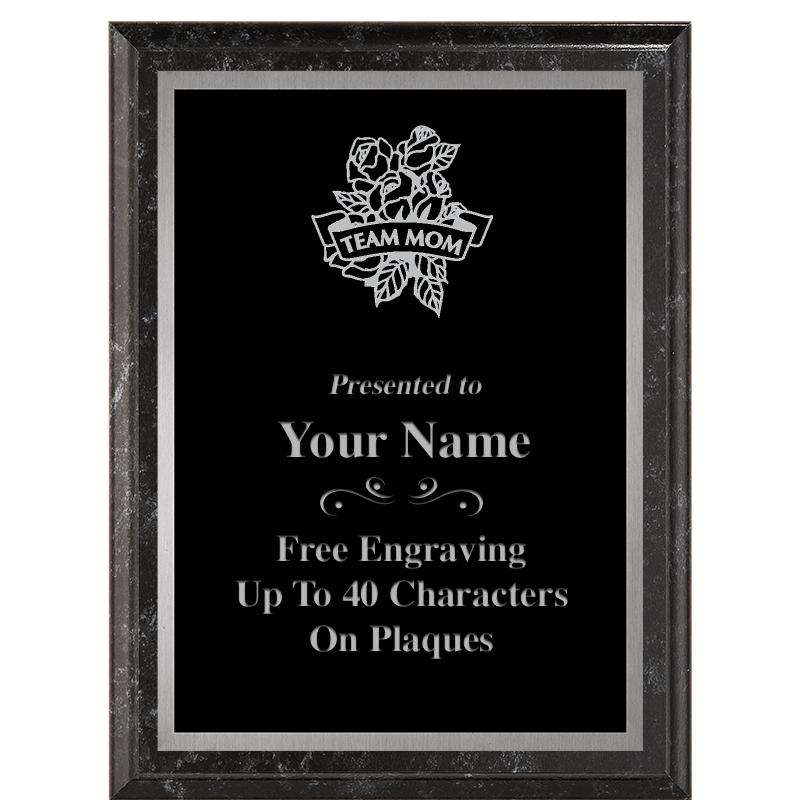 6X8 BLACK MARBLEIZED PLAQUE SV