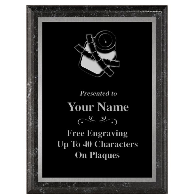 6X8 BLACK MARBLEIZED PLAQUE SV