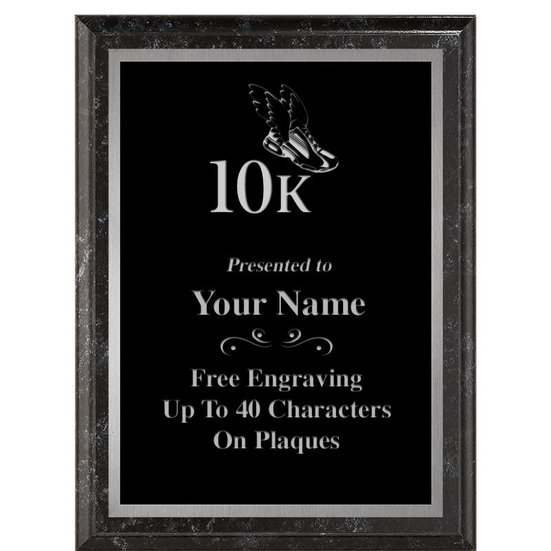 6X8 BLACK MARBLEIZED PLAQUE SV