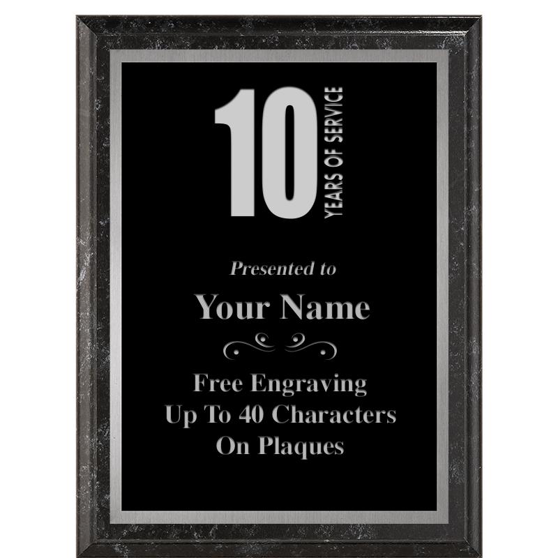 6X8 BLACK MARBLEIZED PLAQUE SV